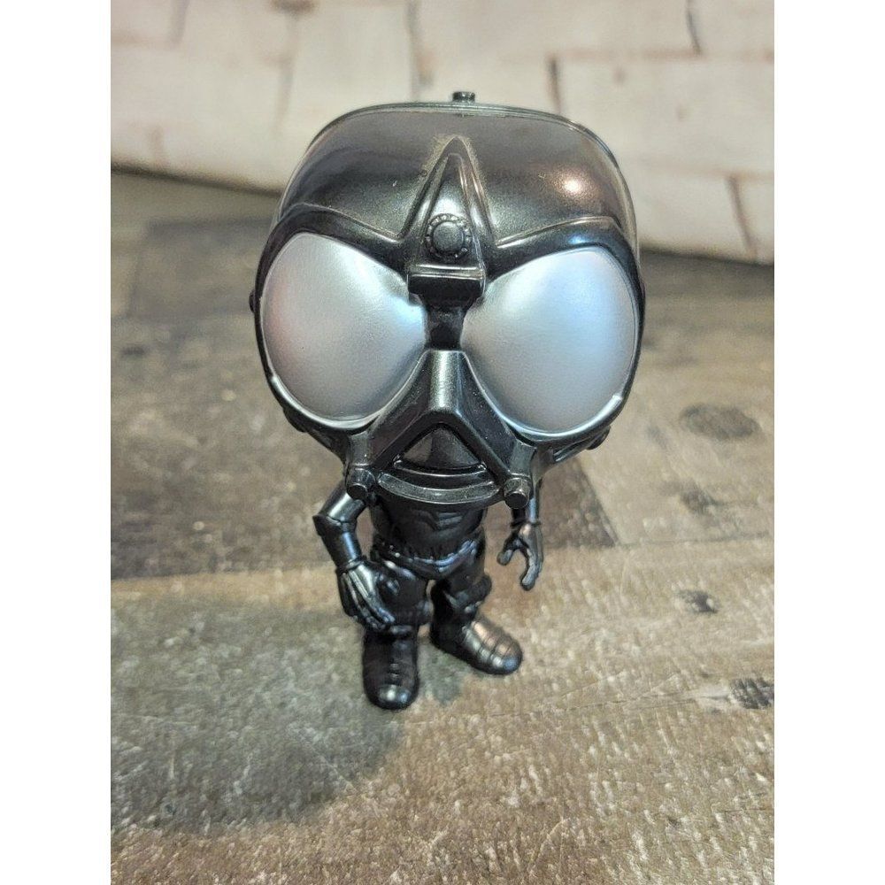 Black bobblehead robot henchmen villain toy figure